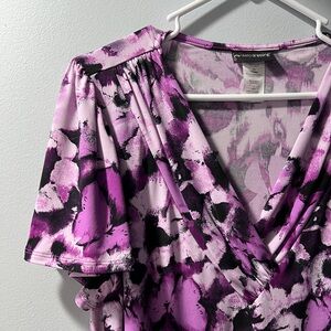Floral purple dress shirt